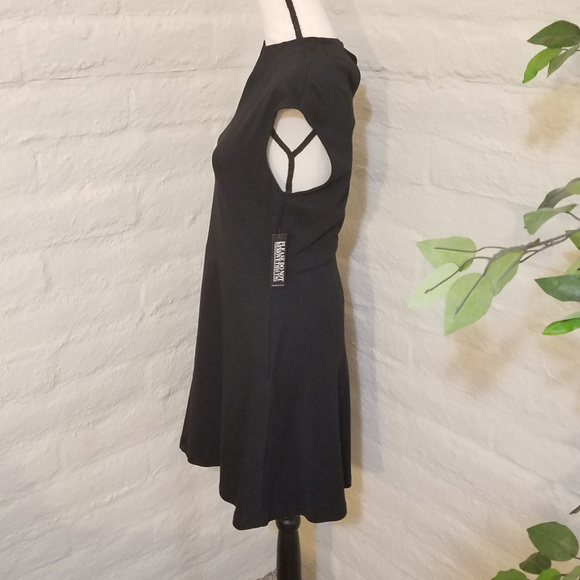 New York & Company NYC Black Dress Sleeveless Cap Sleeve Pockets Cotton Medium - Picture 4 of 8